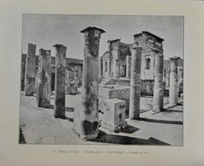 Antique Ancient Rome Roman Pompeii Temple of Isis and Venus Art Print 1910