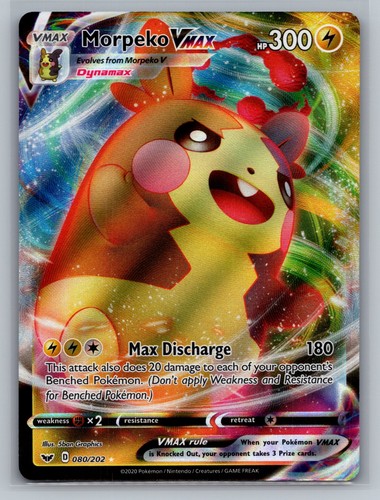 Morpeko VMAX Holo Ultra Rare SWSH01: Sword & Shield Base Set 080/202 NM