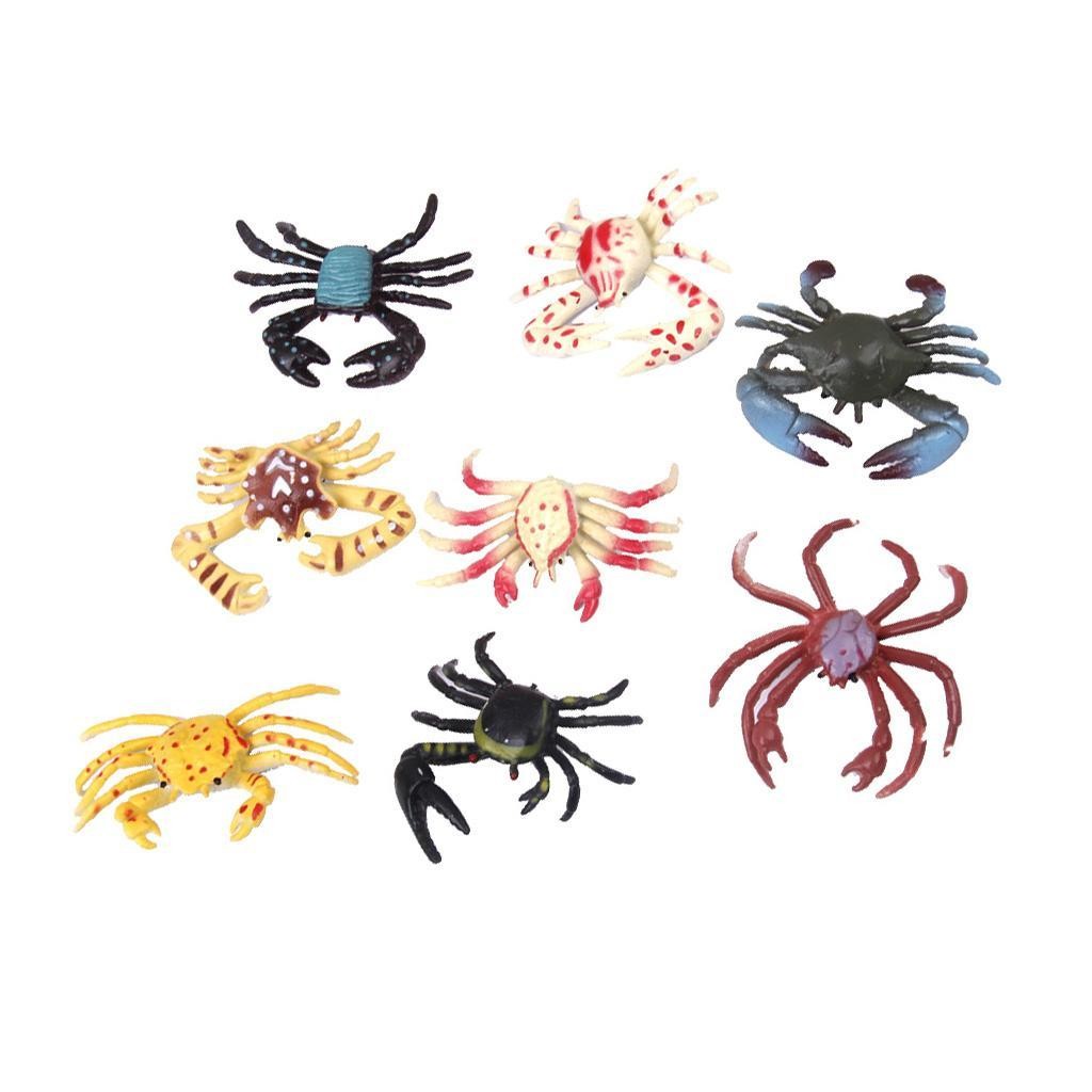 8 Pieces Toys Plastic Animals PVC Crabs for Children