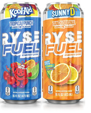 RYSE Energy Drink 12-Pack   Tropical Punch, SunnyD   16 oz Cans 2 Flavor Variety