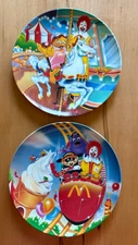 Vintage 1993 Lot of 2 McDonald’s Amusement Park 9.5” Melamine Plastic Plates