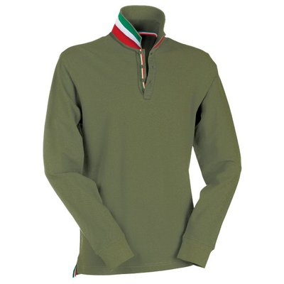 HERREN POLOSHIRT SWEATSHIRT TRICOLOR ITALIEN LONG ÜBERGRÖSSEN S M L XL XXL XXXL 3XL GRÜN