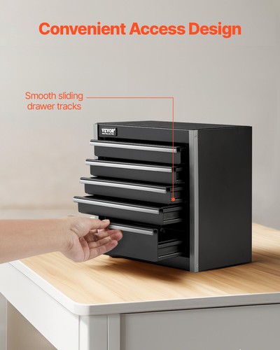 VEVOR Tool Box 218.4 mm Portable Metal Tool Box with 5 Drawers Tool Organizer - Picture 4 of 12