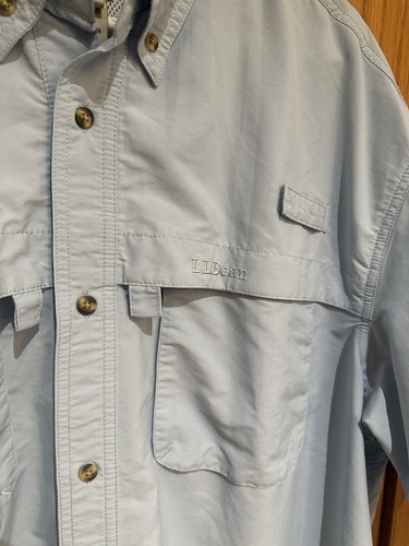 L.L. Bean Blue Button Down Langarm Outdoorman Angelhemd Herren XL Tall - Bild 7 von 12
