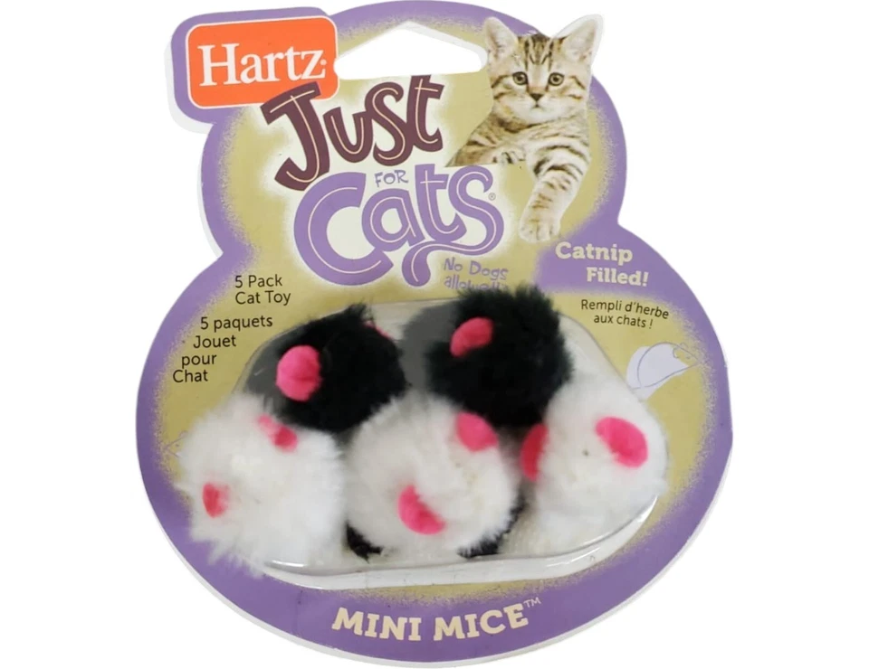 Hartz Just for Cats Mini Mice Cat Toy 5 Count Set of 6 - Image 4 of 4