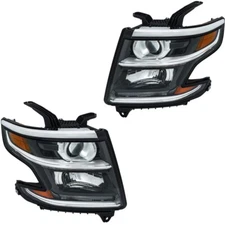 For 2015 16 2017-2020 Chevy Tahoe/Suburban Left+Right HID Headlights W/LED DRL