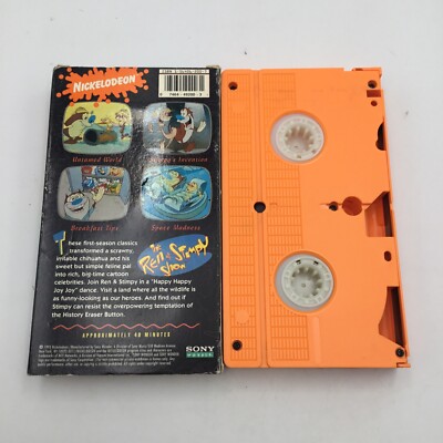 REN & STIMPY Volume 1 The Classics Nickelodeon VHS VCR Tape + Log