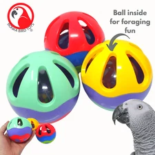 2986 PK3 Assorted 4" Plastic Ball Foot Talon Foraging Parrot Bird Toys