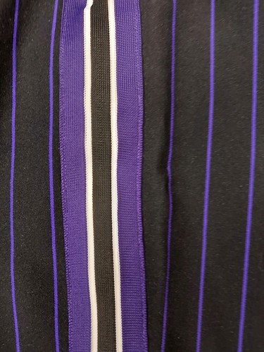 Vintage 1990s Betlin Baseball Pants Black w/ Purple - Made In USA - Picture 4 of 6