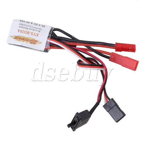 RC Mode 1 Part 20A Brushed ESC W/ Brack Car Boat PWM 2KHz 4.8V-7.4V - Picture 6 of 8