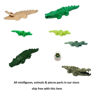 クリニャンクール Lego Green Alligator Crocodile 20 Teeth, Yellow Eyes & Movable