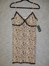 Women's Sleeveless Lace Trim Knit Bodycon Dress - Wild Fable Animal Print Large