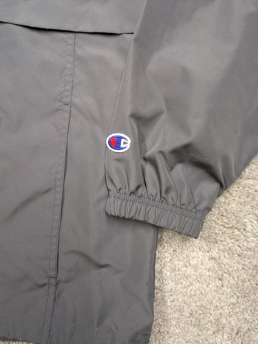 Champion Cal U University Anorak Jacket Men Large Windbreaker Gray Pullover Hood - Picture 3 of 10