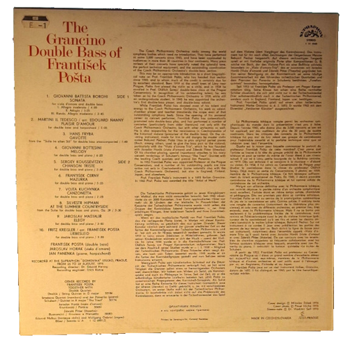 František Pošta – The Grancino Double Bass Of František Pošta Supraphon 1111949 - Picture 2 of 3