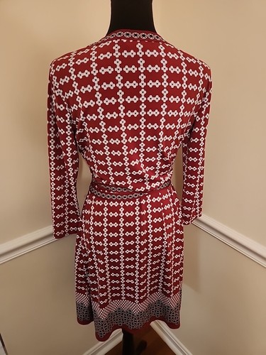 Max Studio Geometric Print Short Sleeve Wrap Dress Size Small - Picture 4 of 9