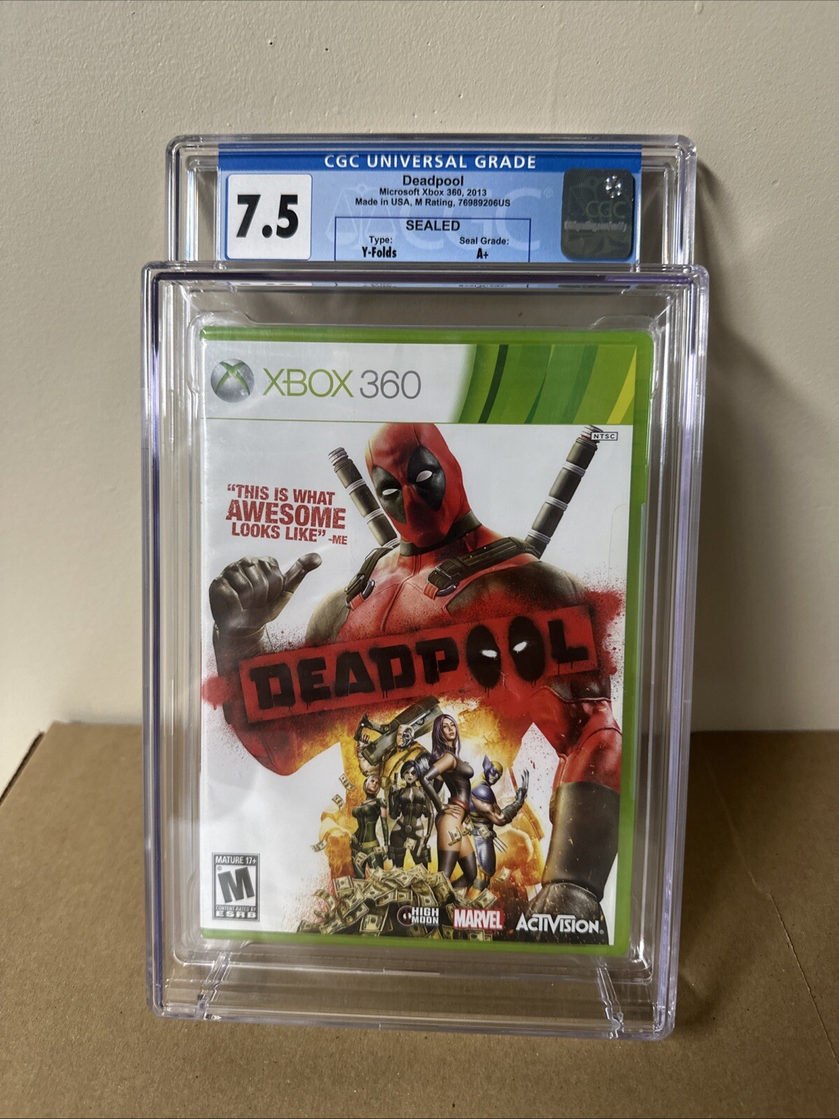 Deadpool Xbox Shell 2013 Microsoft Xbox 360 DEADPOOL Activision New Sealed CGC Graded 7.5 ...