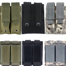 Molle Tactical Double Magazine Pouch 9mm Pistol Gun Mag Close Holster Holder Bag