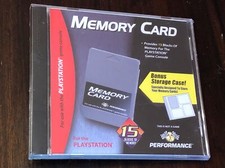 PlayStation 1 Performance Gray Memory Card with Storage Case SEALED SHRINK DMG