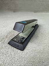 VINTAGE Bostitch Model B 3 III Stapler Blue Dot Brown/Tan Mid Century WORKS