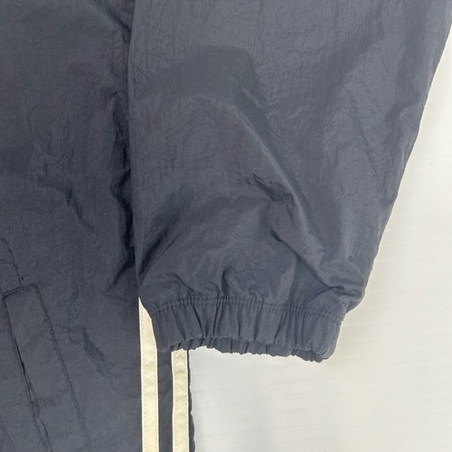 Adidas Jacket Men Medium Spell Out Stripe Logo Zip Pocket Party Run Gym Core Go - Picture 7 of 17