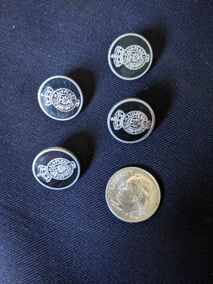 RARE Crown Belvest Pewter Black Enamel set 10 Blazer Suit Jacket Buttons HTF - Image 3 of 4