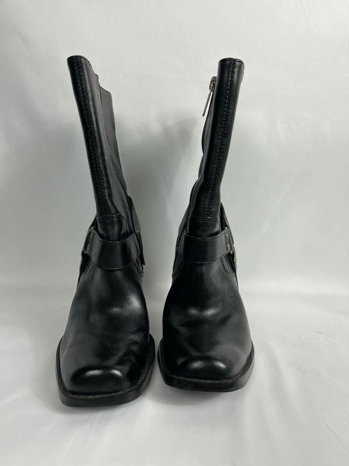 Botas de montar Harley-Davidson para mujer D85323 con tachuelas correa negras talla 7,5 M Foto 3 de 4