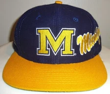 VINTAGE 90's MICHIGAN WOLVERINES NCAA APEX ONE SNAPBACK HAT RARE!