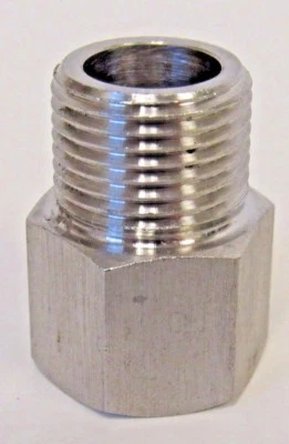 PRM INC. NEW 304 STAINLESS STEEL ADAPTER 3/8" NPT FEMALE X 3/8" BSPP MALE NEW