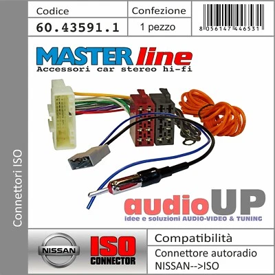 Connecteur Radio Iso Haut-Parleurs + Encastrables Conn. Antenne Nissan - Photo 1/3