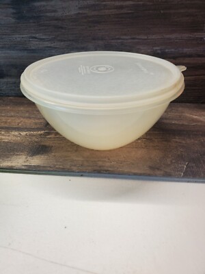 Vintage Tupperware Clear Nesting Wonderlier Mixing Bowl #236-13 w/lid