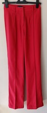 Pretty Little Thing Red High Waisted Straight Leg Trousers UK 8 