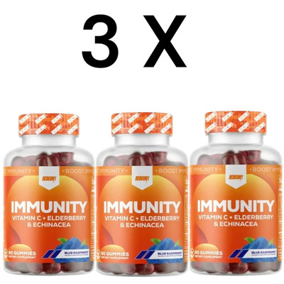 Lot Of 3 Redcon1 Immunity Vitamin C + Elderberry & Enchinacea 90 Ct = Total 270