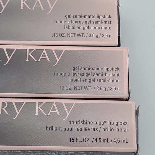 Mary Kay LOT Gel Lipstick Naturally Buff & Crushed Berry + Lip Gloss 3pk Bundle - Picture 3 of 5
