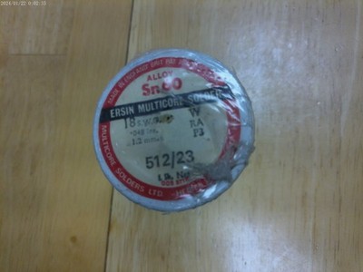 VTG 1LB ERSIN MULTICORE 60/40 ROSIN CORE SOLDER  .048 18SWG,NOS