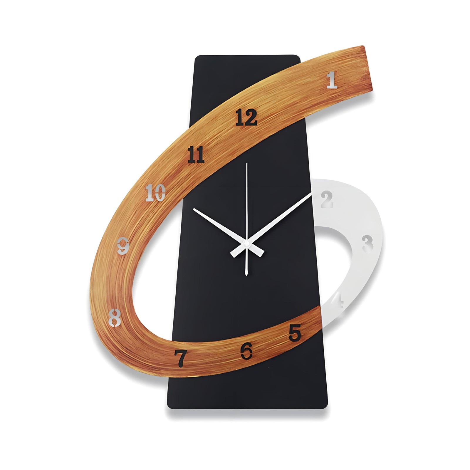 Modern Large Decorative Wall Clock，20 inch Black Sile