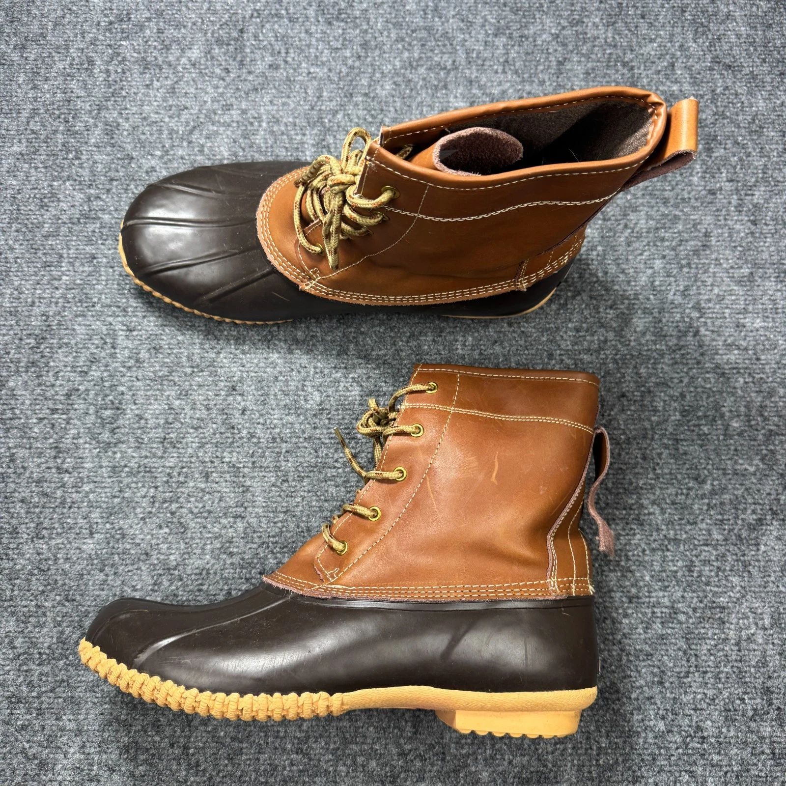 Khombu Boots Mens 12 Brown Leather Leon Waterproof Duck Snow Rain 8 Inch