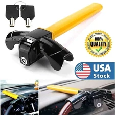 Steering Wheel Lock Twin Hooks Anti Theft Universal Car Van Truck SUV