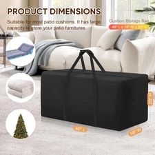 Outdoor Patio Cushion Storage Bag - Waterproof Large Patio furniture Cushion Org