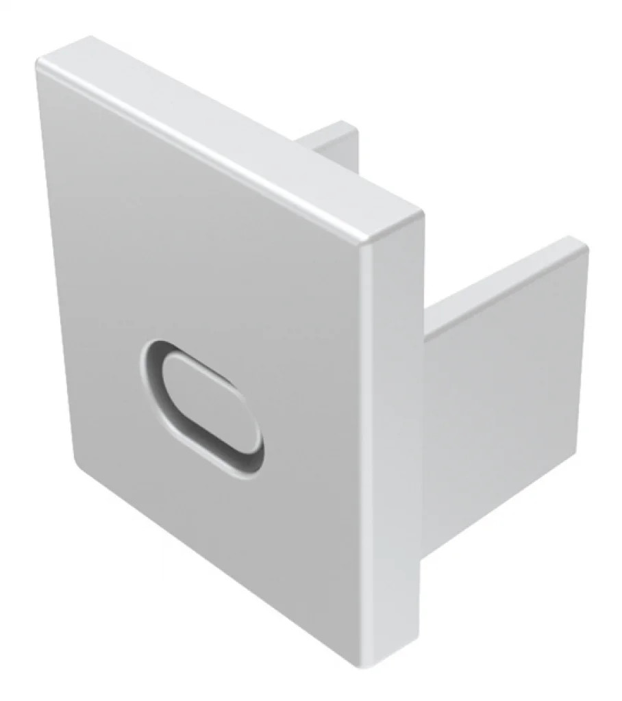 LED Tape End Cap With Cable Entry For 13mm x 14mm Plaster-In Profiles Integral