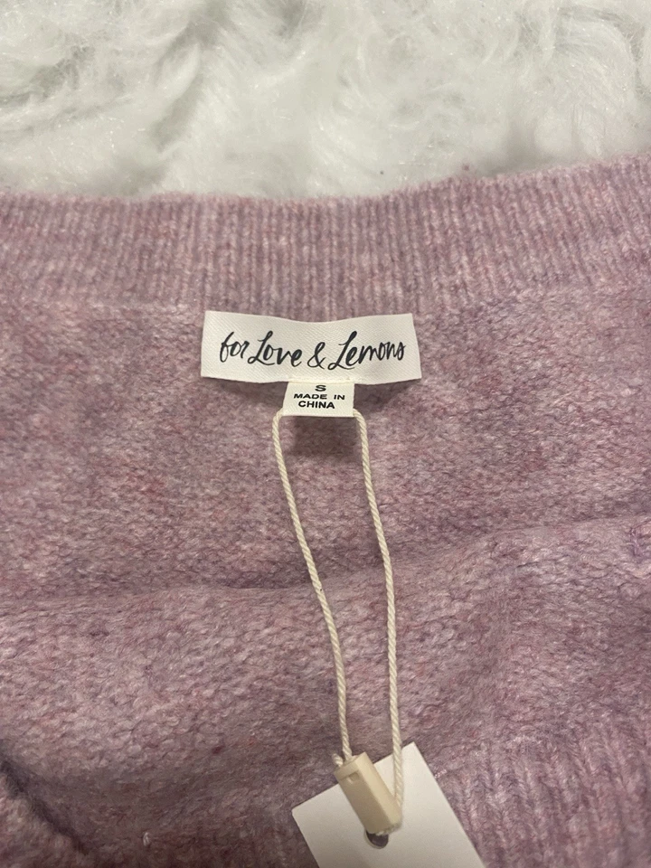 Nuevo con etiquetas para Love & Lemons suéter de encaje bordado ropa interior de punto S Foto 3 de 4