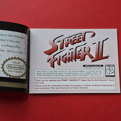 Street Fighter II Game Boy Original Manual Only Authentic SNES Classic No Game - Picture 5 of 10