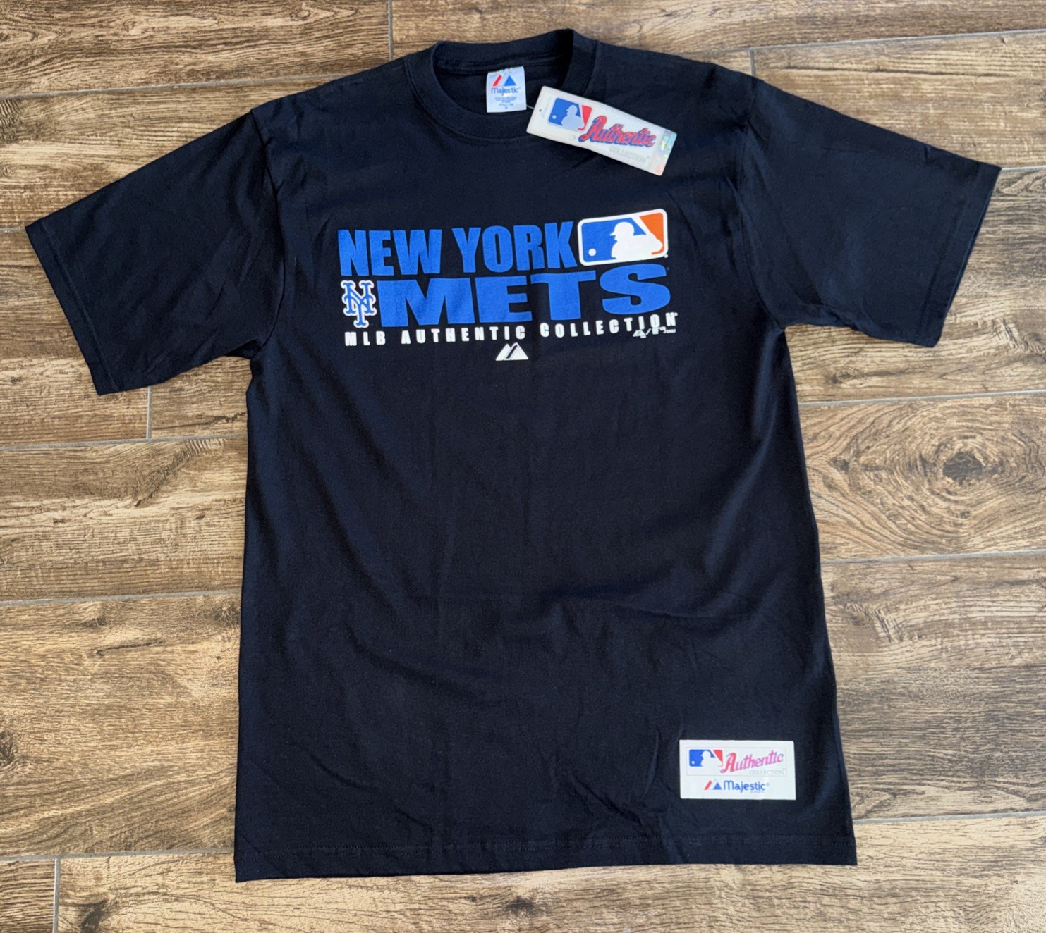 AUTHENTIC COLLECTION MAJESTIC NEW YORK METS T SHIRT MEDIUM M MED MLB NWT BLACK