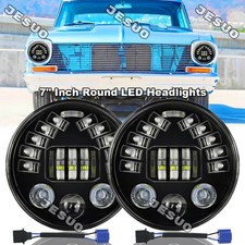 Pair 7'' inch Round LED Headlights White Halo fit Chevrolet Chevy Nova 1963-1978