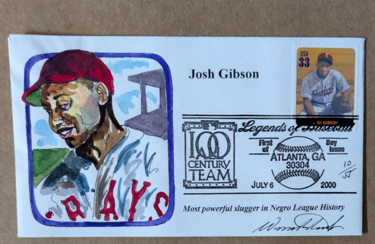 RARE 7-6-00 Josh Gibson Negro Leagues #10/55 Wild Horse Cachet  Artist Signed