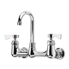 Krowne 14801L 8 in Heavy Duty Wall Mount Faucet w/ Swivel Gooseneck