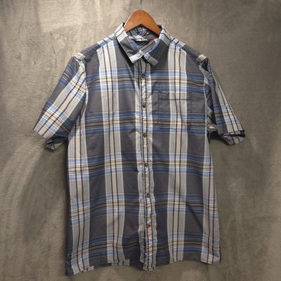 The North Face Button Up Shirt Men s Size Large Plaid Short Sleeve Outdoor Light