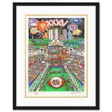 Charles Fazzino- 3D Construction Silkscreen Serigraph "Super Bowl"