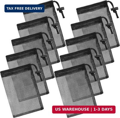 10 Pcs Small Mesh Bags Drawstring, 6 x 4 inch Mesh Drawstring Bags with Cord Loc