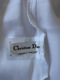 Vintage Christian Dior Liquid Satin Lace Half Slip Culotte Pettipants White S