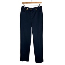 St. John Sport Black Straight Leg Pants Women  s Size 10 Minimalist